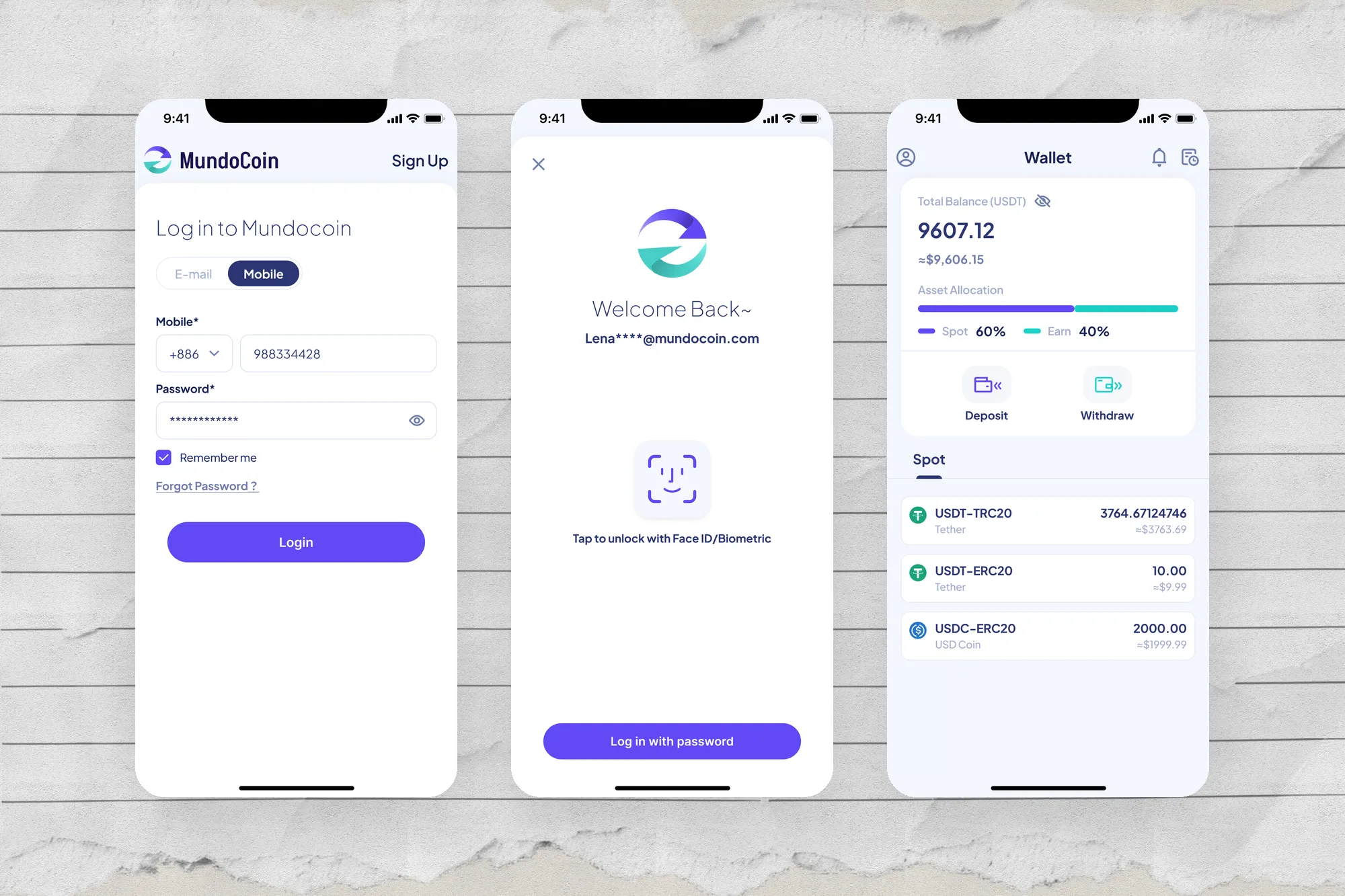 MundoCoin｜中心化加密錢包三端