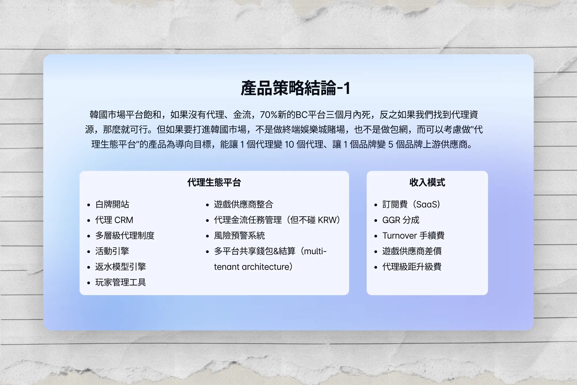 韓國市場 商業模型 & 產品策略